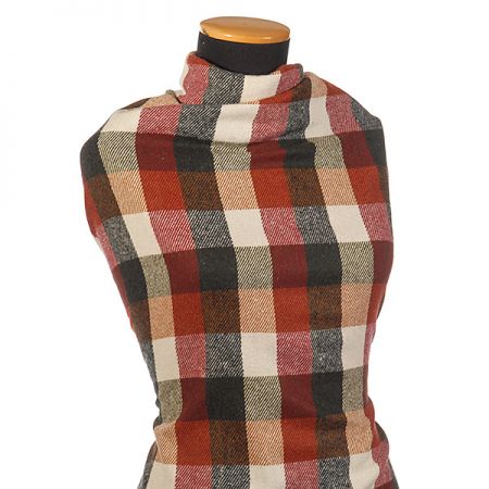 Vlněná košilová látka vzor velká kostka