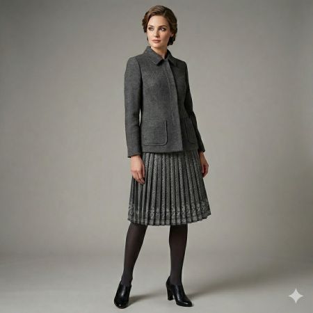 Tvídová látka UNI šedočerný melír