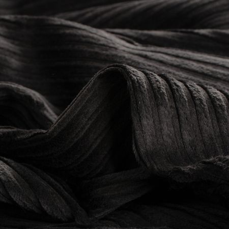 Pružný manšestr s širším proužkem černý  