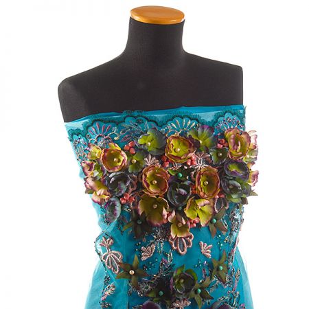 Originální MarLen kupón modelované šaty v modrém