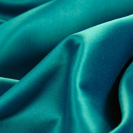 Pružný satén hladký tyrkysové barvy