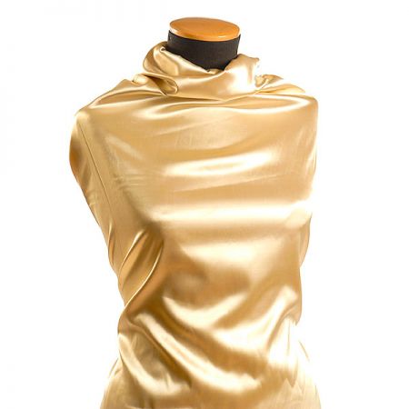 Pružný satén zlatý jemný