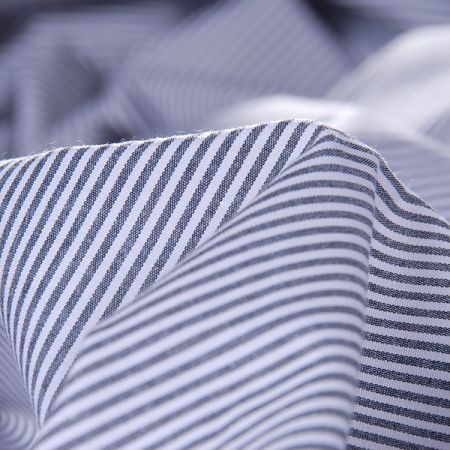 Pružná látka bavlna zmes prúžky čierno / biela