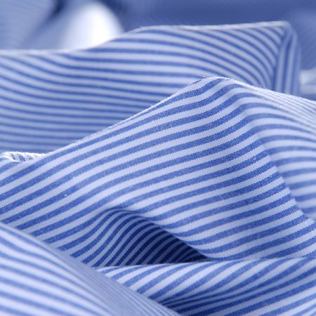 Pružná látka bavlna směs proužky modro/bílá 