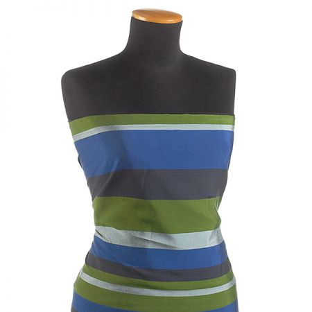 Viskozová látka vzor pruhů modrá/zelená