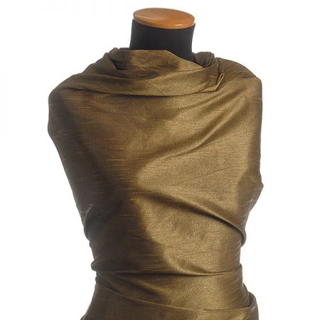 Umělé hedvábí imitace šantung zlatočerný