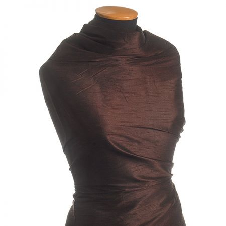 Umělé hedvábí imitace šantung tmavě hnědý