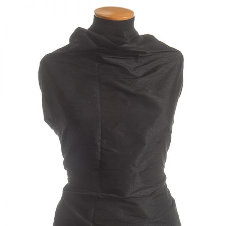 Umělé hedvábí imitace šantung černý