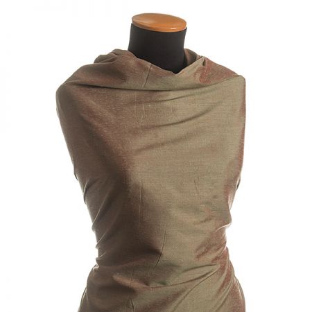 Šantung šanžán jemný olivový/červený