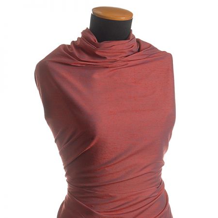 Šantung šanžán jemný oranžový/modrý