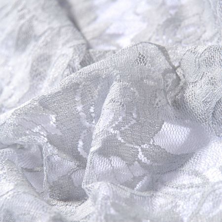 Jemná pružná krajka motiv růže světle šedá