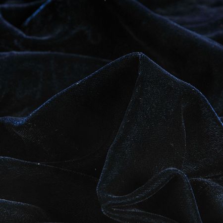 Samet nepružný tmavě modrý imitace hedvábí