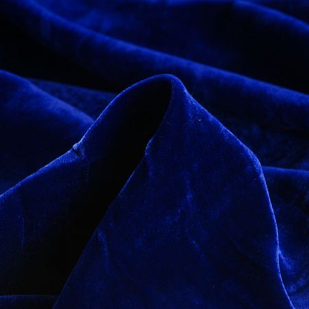 Samet nepružný modrý imitace hedvábí