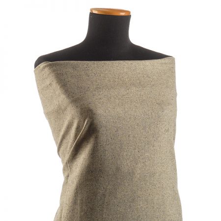 Vlněná látka tweed šedosmetanová II.jakost
