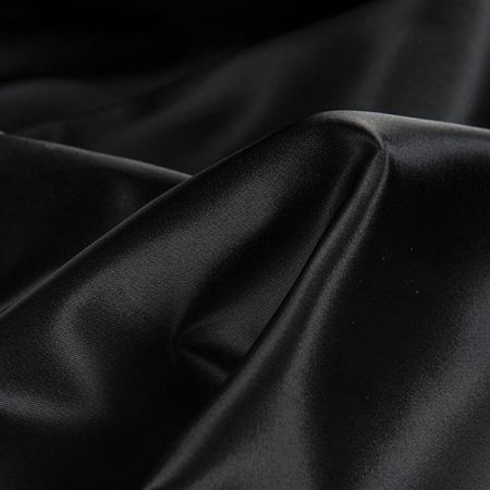 Satén pružný matný černé barvy šíře 125cm
