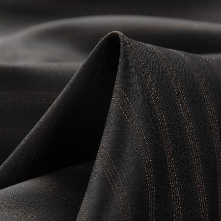 Vlněná kostýmová látka proužek černá antracit