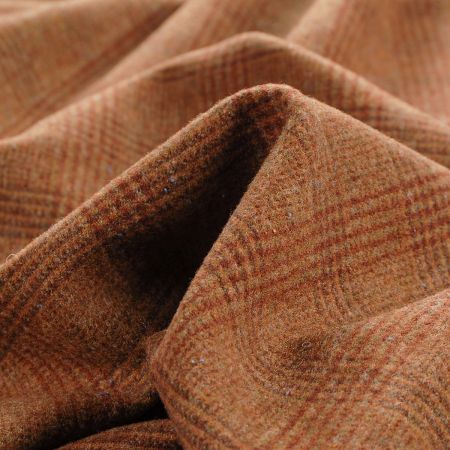 Kostýmová vlněná látka vzor Esterházy hnědozelená