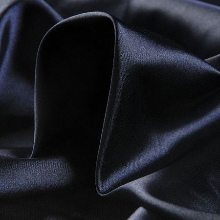 Satén pružný jemný námořnická modrá