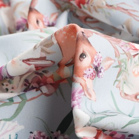 Úplet středně silný Punto tisk lesní zvěř