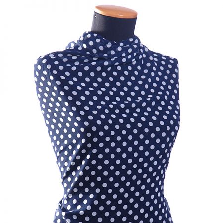 Šifón vzor Putnik biela / tm.modrá