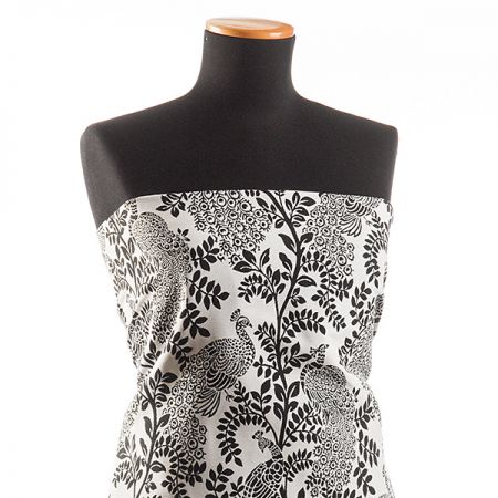 Žakárová látka vzor Tree of Life strom/páv