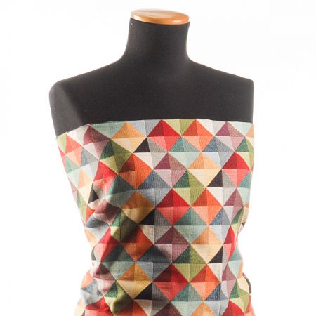 Dekorační látka retro vzor triangle barevný