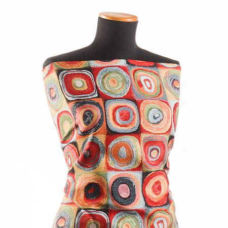 Dekorační látka kruhy a čtverce velké