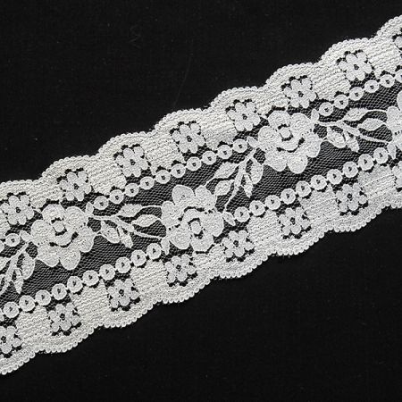 Krajkový lem širší lomená bílá oboustranná