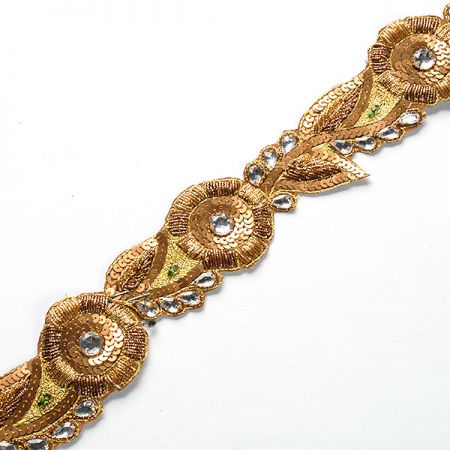 Porta stuha zlatá flitry kamínky