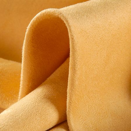 Imitace alcantara zpevněná pískově žluté barvy