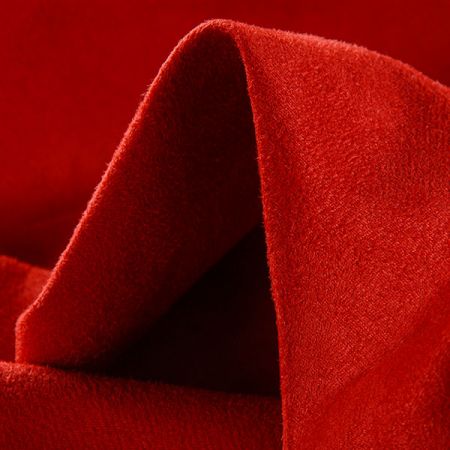 Imitace alcantara zpevněná červené barvy