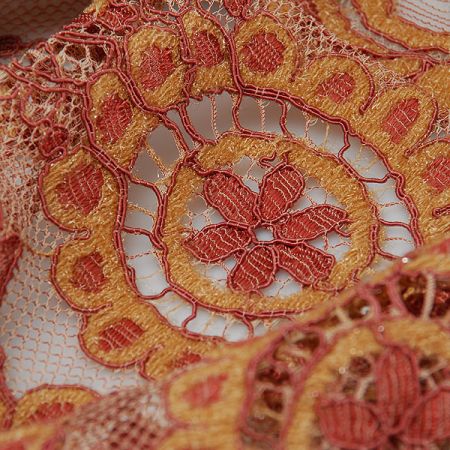 Krajka s efektní výšivkou