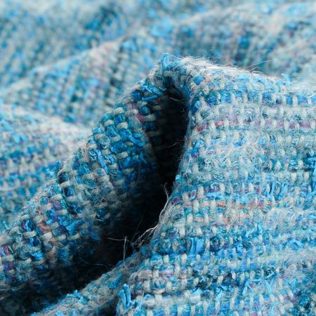 Ručně tkaná látka tyrkysový melír