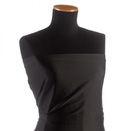 Krep satén pružný oboustranný matný černý