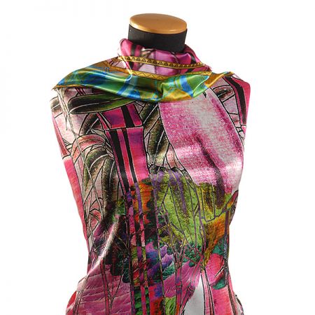 Arttextil motiv papuška starorůžová satén