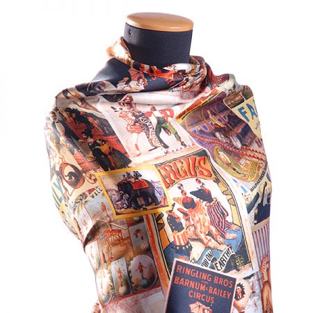 Mikado tkanina motiv vintage print hnědá