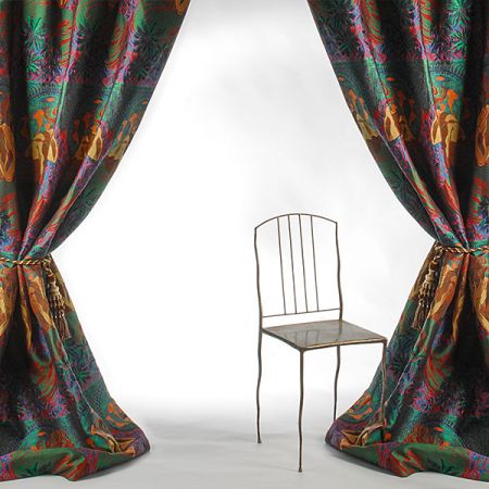 Dekorační tkanina secese Mucha červená/zelená