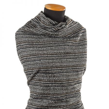 Látka design Art Fabrics bukle vlna směs černošedý melír