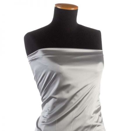 Satén pružný středně šedý