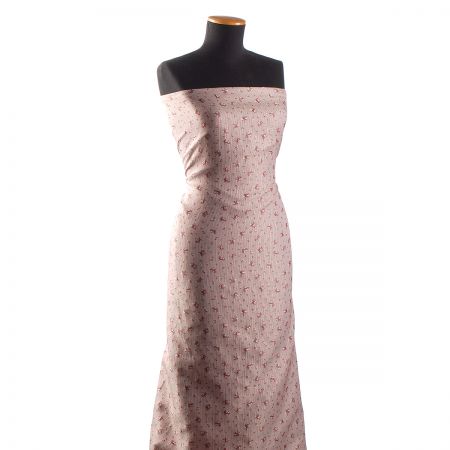 Brokát nepružný vintage růže proužky starorůžový