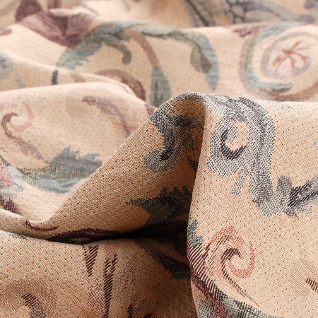 Dekorační látka žakár květy světle hnědá