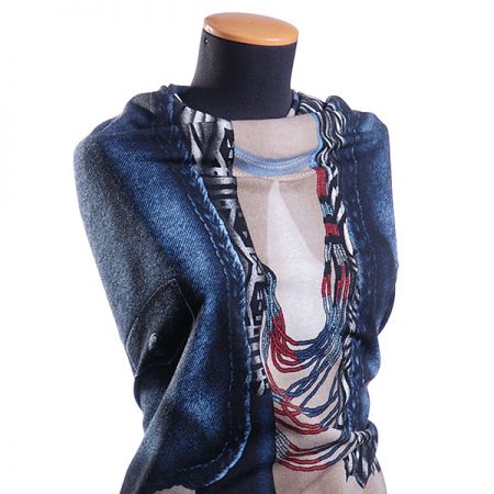 Kupón pletenina úplet tisk vesta/trikot