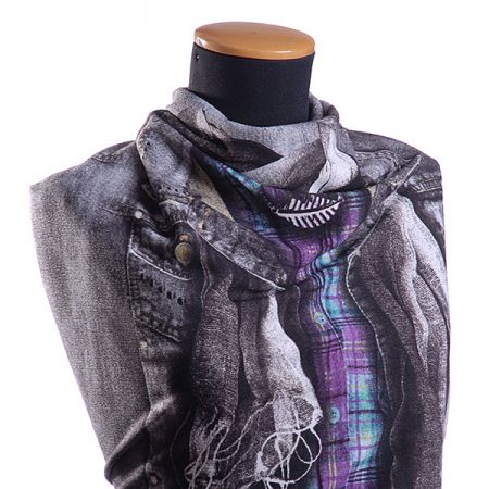 Kupón pletenina úplet tisk vesta/šaty