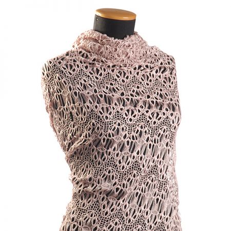 Efektní hrubá krajka velká oka starorůžová