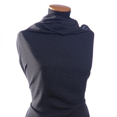 Šifon drobný puntík bílá/černá