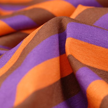 Úplet vzor použek oranžový/fialový/hnědý