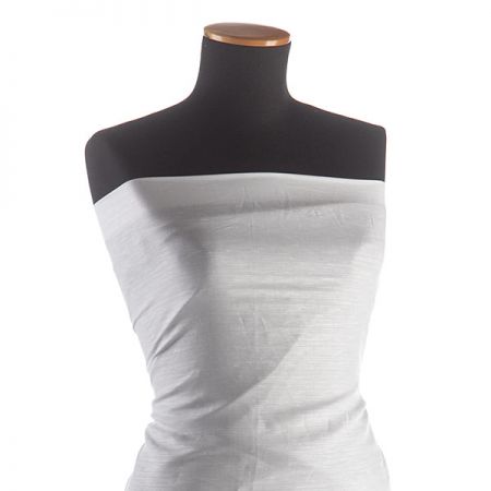 Bavlněná pružná košilová látka lomená bílá