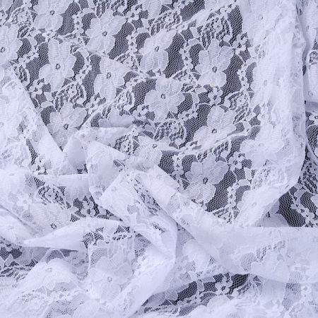 Jemná pružná krajka motiv růže bílá