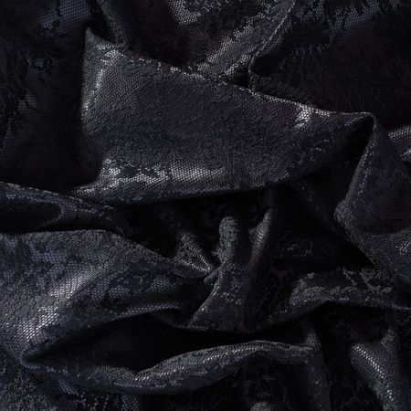 Pružná čipka kvetinový motív čierna / antracit