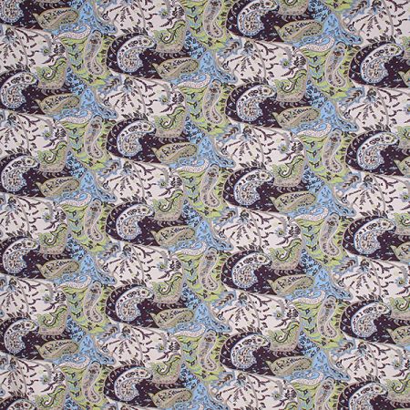 Úplet motiv paisley zelenohnědý